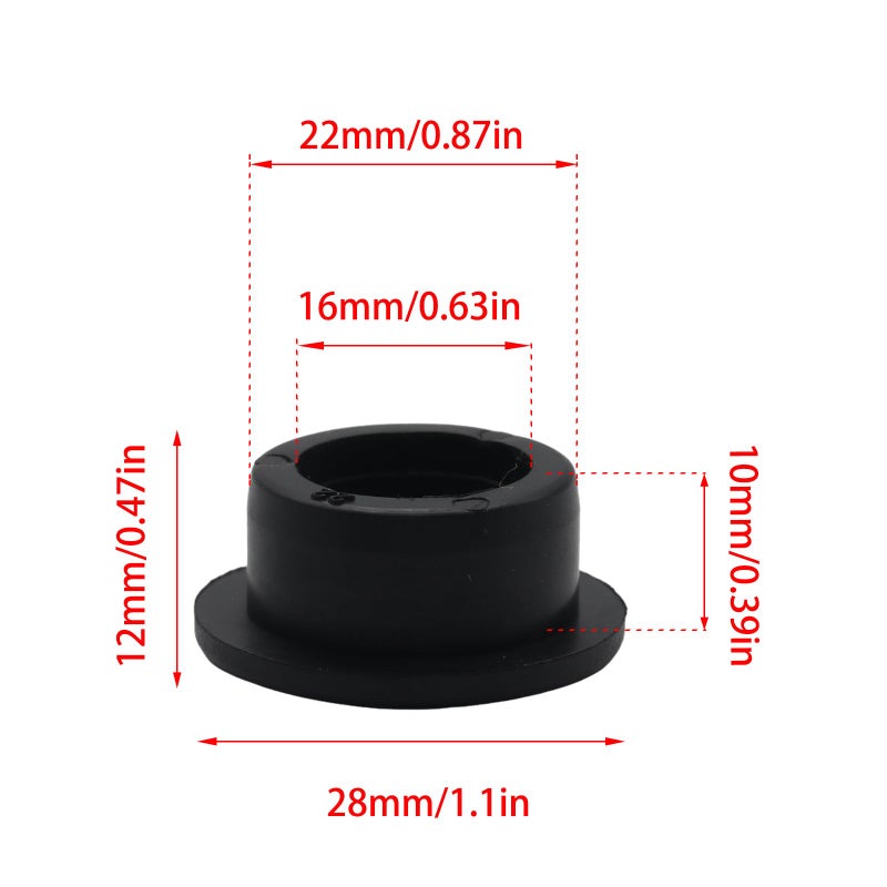 Adyoney 6 Pcs 22mm / 7/8 Inch Black Cable Cord Grommets, Rubber Desk Grommets for Table Computer Desk Wire Organizer TV Console and Other Furnitures Cover - Image 2